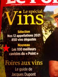 Magazine Le Point sélectionne la Cave de Gamilly parmi les 100 meilleurs cavistes.